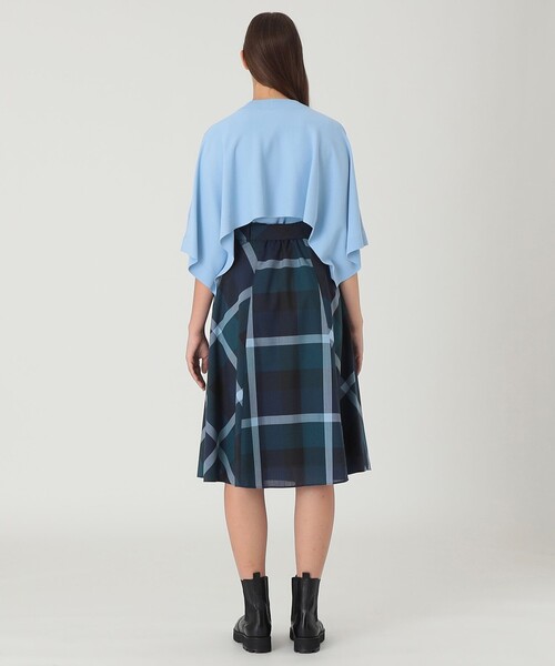 【着用1回】ブルーレーベルクレストブリッジ　ウールチェックプリーツスカート BLUE LABEL CRESTBRIDGE スカート クレストブリッジチェックリバーポリ