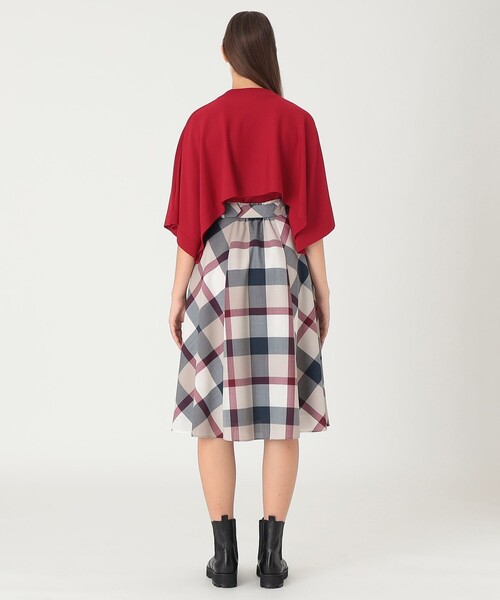BLUE LABEL CRESTBRIDGE（ブルーレーベルクレストブリッジ）の「クレストブリッジチェックウールポリエステルフレアスカート（スカート・レディース・レッド/ダークネイビー/ベージュ系その他・38/36）」の20枚目の写真