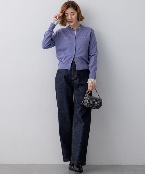 23区 L(ニジュウサンクオオキイサイズ)の「ナチュラルコットンベア レースレイヤード カットソー(Tシャツ/カットソー・レディース・ホワイト系・44/46/48)」の16枚目の写真