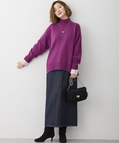 23区 L(ニジュウサンクオオキイサイズ)の「ナチュラルコットンベア レースレイヤード カットソー(Tシャツ/カットソー・レディース・ホワイト系・44/46/48)」の19枚目の写真