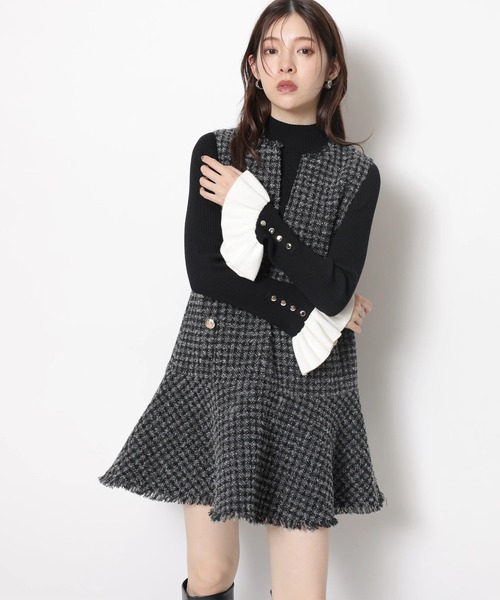 Rirandture(リランドチュール)の「フレアスリーブリブニット(ニット/セーター・レディース・レッド/ブラック/オフホワイト・2)」の6枚目の写真