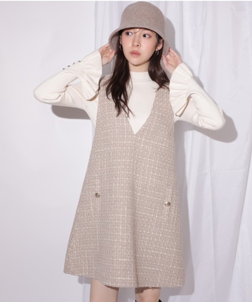 Rirandture(リランドチュール)の「フレアスリーブリブニット(ニット/セーター・レディース・レッド/ブラック/オフホワイト・2)」の11枚目の写真