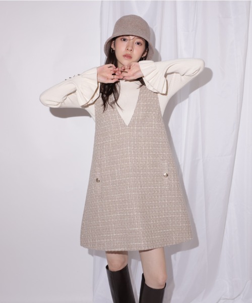 Rirandture(リランドチュール)の「フレアスリーブリブニット(ニット/セーター・レディース・レッド/ブラック/オフホワイト・2)」の12枚目の写真