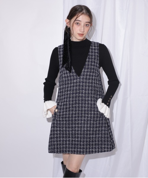 Rirandture(リランドチュール)の「フレアスリーブリブニット(ニット/セーター・レディース・レッド/ブラック/オフホワイト・2)」の14枚目の写真