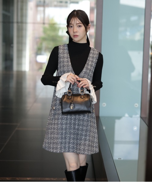 Rirandture(リランドチュール)の「フレアスリーブリブニット(ニット/セーター・レディース・レッド/ブラック/オフホワイト・2)」の15枚目の写真