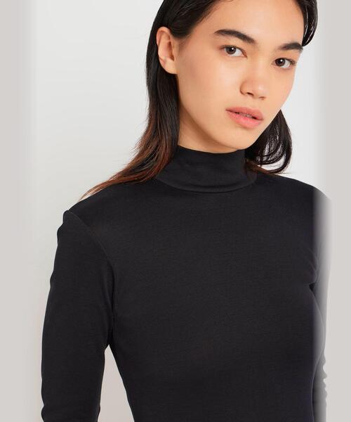 agnes b.（アニエスベー）の「コットン 長袖 ロング ワンピース ”Vian”（ワンピース・レディース・ブラック・1/2）」の5枚目の写真