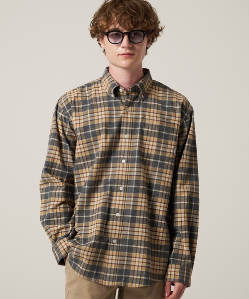 Eddie Bauer（エディーバウアー）の「フェイバリット フランネルシャツ（シャツ/ブラウス・メンズ・ホワイト系/ブラウン系/ベージュ系/ネイビー系/ワイン系/オレンジ系・M/L/XL/XXL/S）」の3枚目の写真