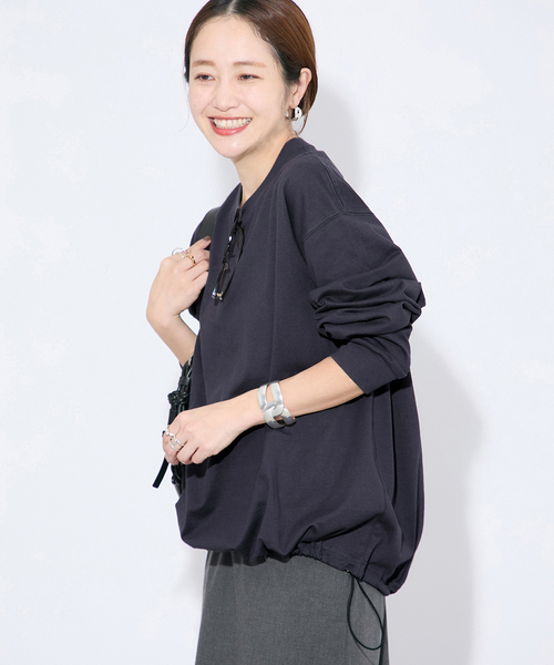 追加》シャーリングロングスリーブTシャツ（Tシャツ/カットソー