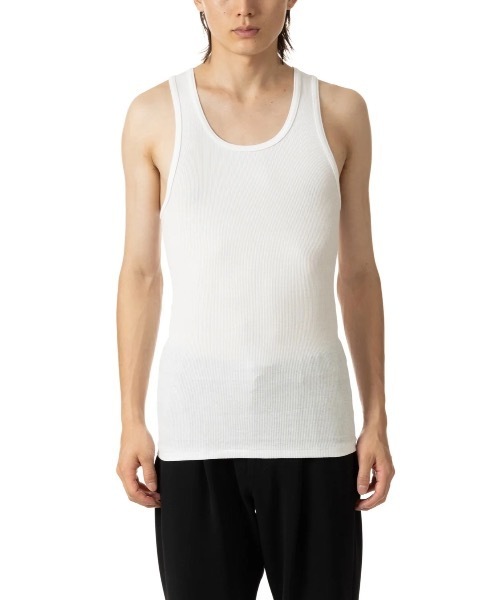ATTACHMENT(アタッチメント)の「【LIMITED】PACK チューブタンクトップ / PACK TUBE RIB TANK TOP(Tシャツ/カットソー・メンズ・ホワイト/ブラック・1/3)」の9枚目の写真