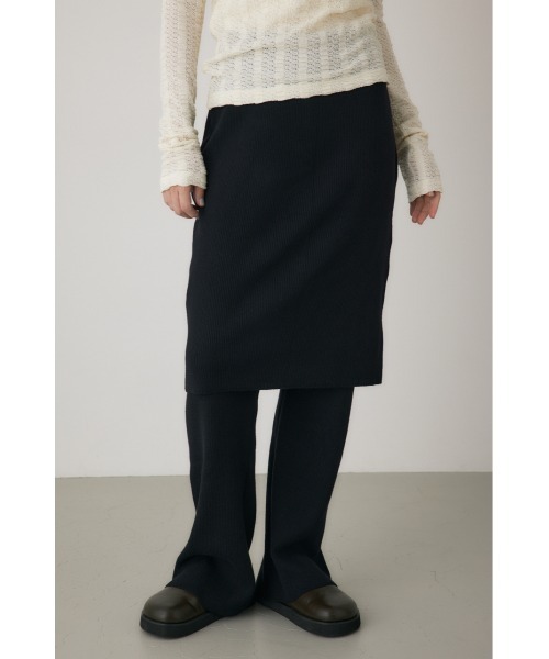 crie conforto（クリーコンフォルト）の「リブニットスカートパンツ 秋服 / 2枚セット（スカート・レディース・グレー/ブラック・FREE）」の9枚目の写真