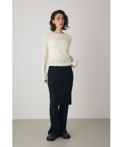 crie conforto（クリーコンフォルト）の「リブニットスカートパンツ 秋服 / 2枚セット（スカート・レディース・グレー/ブラック・FREE）」の10枚目の写真