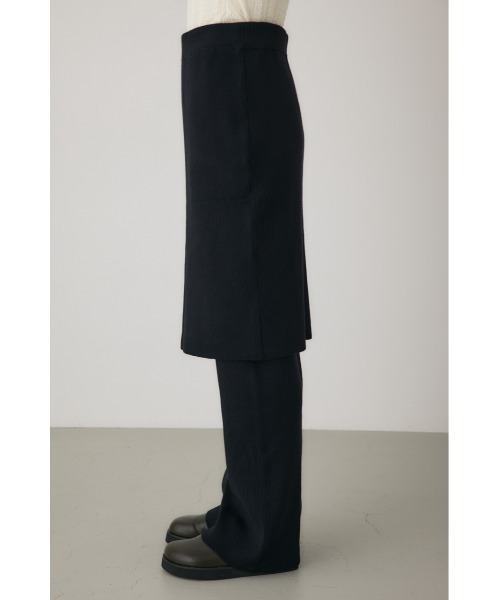 crie conforto（クリーコンフォルト）の「リブニットスカートパンツ 秋服 / 2枚セット（スカート・レディース・グレー/ブラック・FREE）」の3枚目の写真