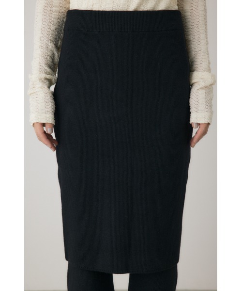 crie conforto（クリーコンフォルト）の「リブニットスカートパンツ 秋服 / 2枚セット（スカート・レディース・グレー/ブラック・FREE）」の5枚目の写真