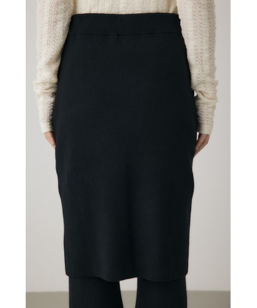 crie conforto（クリーコンフォルト）の「リブニットスカートパンツ 秋服 / 2枚セット（スカート・レディース・グレー/ブラック・FREE）」の6枚目の写真