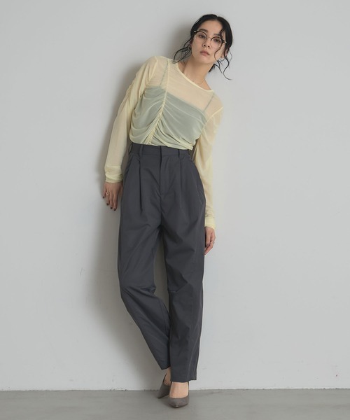 &. NOSTALGIA（アンドドットノスタルジア）の「タフタワイドカーブパンツ（その他パンツ・レディース・アイボリー/グレー・M）」の5枚目の写真