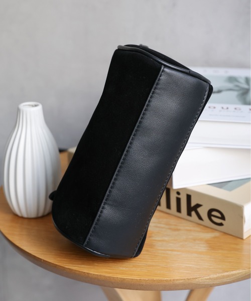 スウェード調ミニボストンショルダーBag（ショルダーバッグ）｜ap