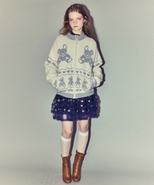 Candy Stripper(キャンディストリッパー)の「STAR GLITTER TULLE スカート(スカート・レディース・ピンク/ネイビー/オフホワイト・FREE)」の4枚目の写真