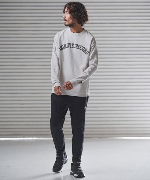 1minute 1second（ワンミニットワンセカンド）の「mlt5441-big silhouette college logo long cut&sewn ロングスリーブTシャツ(1M25F350)（Tシャツ/カットソー・メンズ・ホワイト/ブルー系その他/ブラック/グレー系その他・XL/L/M）」の15枚目の写真