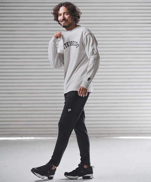 1minute 1second（ワンミニットワンセカンド）の「mlt5441-big silhouette college logo long cut&sewn ロングスリーブTシャツ(1M25F350)（Tシャツ/カットソー・メンズ・ホワイト/ブルー系その他/ブラック/グレー系その他・XL/L/M）」の14枚目の写真