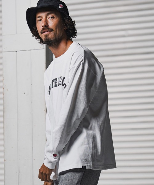 1minute 1second（ワンミニットワンセカンド）の「mlt5441-big silhouette college logo long cut&sewn ロングスリーブTシャツ(1M25F350)（Tシャツ/カットソー・メンズ・ホワイト/ブルー系その他/ブラック/グレー系その他・XL/L/M）」の21枚目の写真