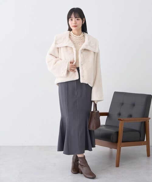 earth music&ecology（アースミュージックアンドエコロジー）の「【吸湿発熱】あったかフェミニンインナー（ハイネック）（Tシャツ/カットソー・レディース・ライトグレー/ブラック/ホワイト系その他2/オフホワイト・S/M）」の9枚目の写真