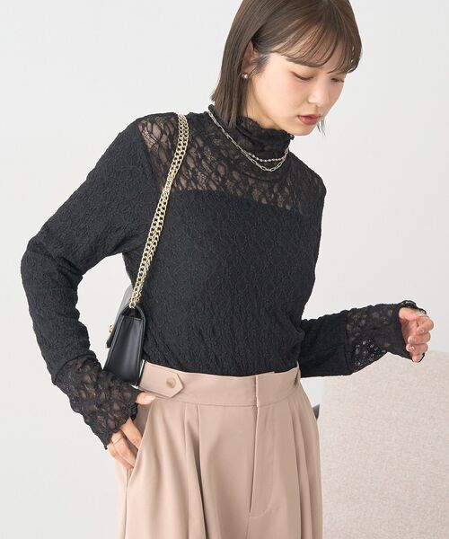 earth music&ecology（アースミュージックアンドエコロジー）の「【吸湿発熱】あったかフェミニンインナー（ハイネック）（Tシャツ/カットソー・レディース・ライトグレー/ブラック/ホワイト系その他2/オフホワイト・S/M）」の10枚目の写真