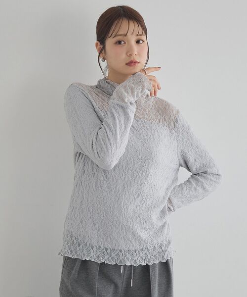 earth music&ecology（アースミュージックアンドエコロジー）の「【吸湿発熱】あったかフェミニンインナー（ハイネック）（Tシャツ/カットソー・レディース・ライトグレー/ブラック/ホワイト系その他2/オフホワイト・S/M）」の19枚目の写真