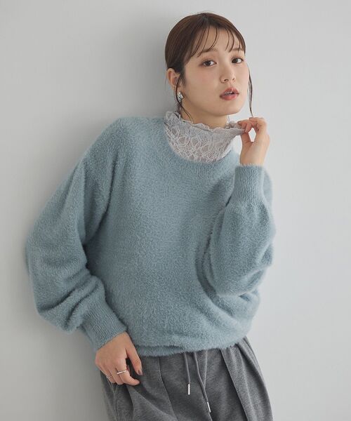 earth music&ecology（アースミュージックアンドエコロジー）の「【吸湿発熱】あったかフェミニンインナー（ハイネック）（Tシャツ/カットソー・レディース・ライトグレー/ブラック/ホワイト系その他2/オフホワイト・S/M）」の21枚目の写真