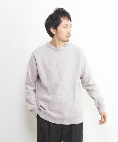 MEN'S MELROSE(メンズメルローズ)の「ライトモールクルーネックニット(ニット/セーター・メンズ・ボルドー/ライトグレー/ブルーグリーン/ブラック・3/2/4)」の2枚目の写真