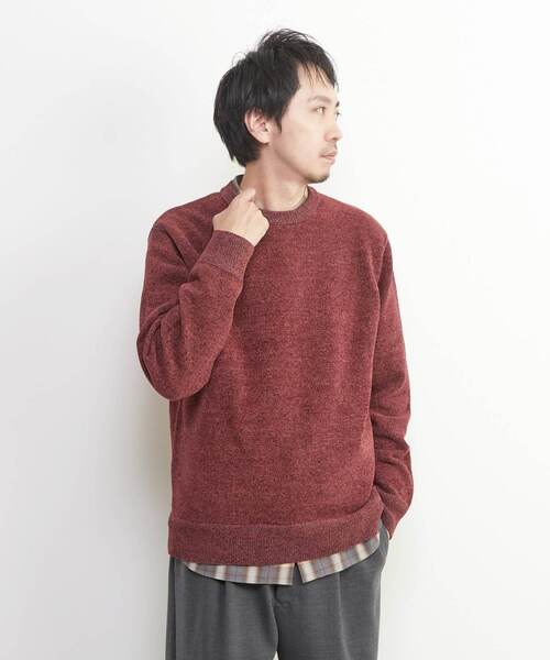 MEN'S MELROSE(メンズメルローズ)の「ライトモールクルーネックニット(ニット/セーター・メンズ・ボルドー/ライトグレー/ブルーグリーン/ブラック・3/2/4)」の4枚目の写真