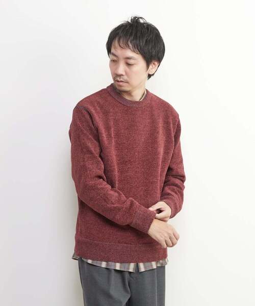 MEN'S MELROSE(メンズメルローズ)の「ライトモールクルーネックニット(ニット/セーター・メンズ・ボルドー/ライトグレー/ブルーグリーン/ブラック・3/2/4)」の6枚目の写真