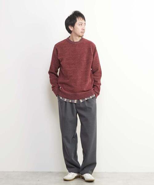 MEN'S MELROSE(メンズメルローズ)の「ライトモールクルーネックニット(ニット/セーター・メンズ・ボルドー/ライトグレー/ブルーグリーン/ブラック・3/2/4)」の8枚目の写真