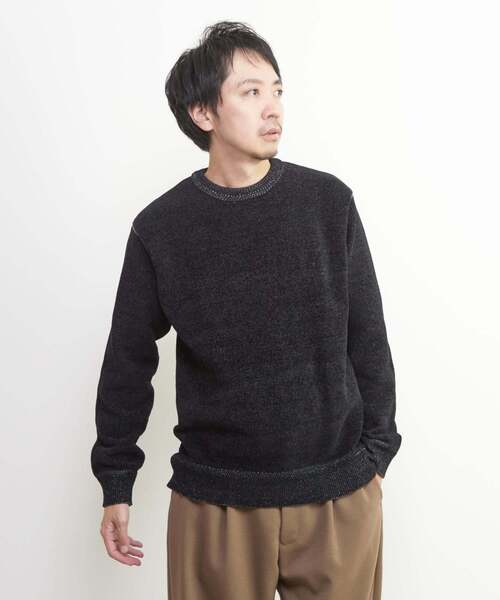 MEN'S MELROSE(メンズメルローズ)の「ライトモールクルーネックニット(ニット/セーター・メンズ・ボルドー/ライトグレー/ブルーグリーン/ブラック・3/2/4)」の9枚目の写真