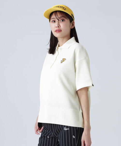 PEARLY GATES(パーリーゲイツ)の「【PEARLY GATES】アクセンシャルゼブラワッフル半袖ポロシャツ(ポロシャツ・レディース・ホワイト/ネイビー・SMALL/LARGE/MEDIUM)」の9枚目の写真