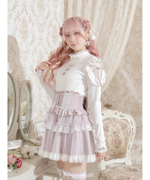 NOEMIE(ノエミー)の「キラキラリボンオープンショルダープチハイカットソー(Tシャツ/カットソー・レディース・ブラック/オフホワイト/ピンク・M)」の18枚目の写真