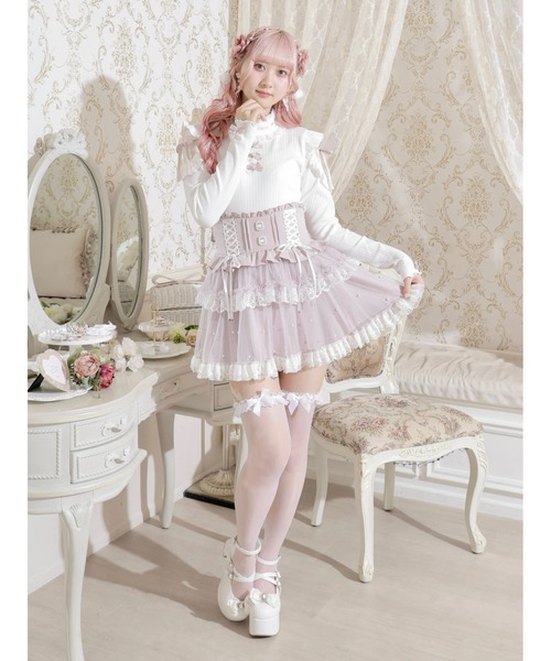 NOEMIE(ノエミー)の「キラキラリボンオープンショルダープチハイカットソー(Tシャツ/カットソー・レディース・ブラック/オフホワイト/ピンク・M)」の16枚目の写真