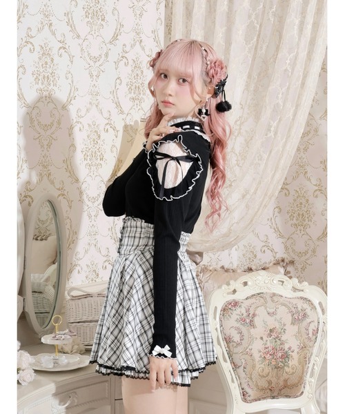 NOEMIE(ノエミー)の「キラキラリボンオープンショルダープチハイカットソー(Tシャツ/カットソー・レディース・ブラック/オフホワイト/ピンク・M)」の15枚目の写真