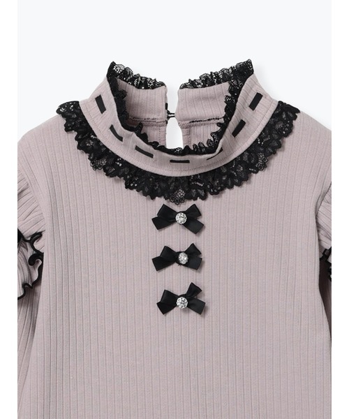 NOEMIE(ノエミー)の「キラキラリボンオープンショルダープチハイカットソー(Tシャツ/カットソー・レディース・ブラック/オフホワイト/ピンク・M)」の8枚目の写真
