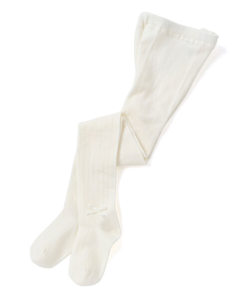 BeBe（ベベ）の「サイドリボンリブタイツ(80~140cm)（タイツ/ストッキング・キッズ・オフホワイト/ブラック・XS/L/S/M）」の8枚目の写真