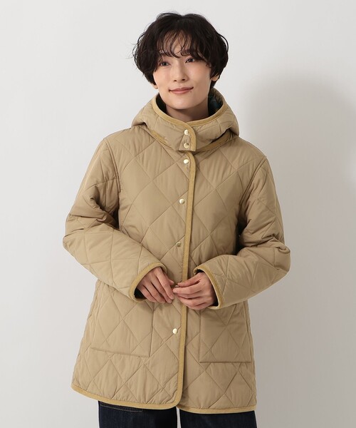 タータンチェック柄フード付きキルトジャケット/Afternoon Tea