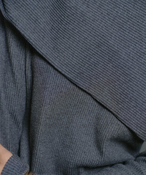 THINGS THAT MATTER（シングス ザット マター）の「WRAP RIB CUT&SEW DRESS / ラップ リブ カットアンドソー ドレス（ワンピース・レディース・ブラック/グレー・FREE）」の9枚目の写真