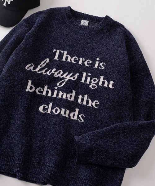 84】メッセージロゴ モール ジャガードニット（ニット/セーター