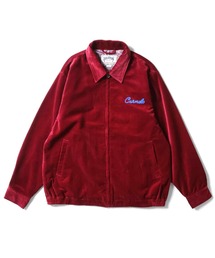 メンズのブルゾン（レッド/赤色系・ジップアップ）ファッション