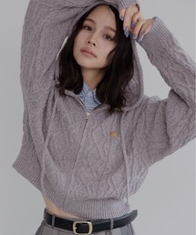 jumelle | ケーブル編みZIPフーディー(パーカー)