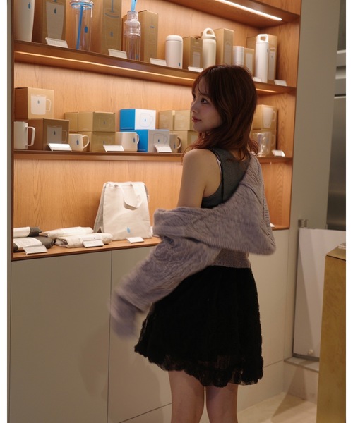 jumelle（ジュメロ）の「ケーブル編みZIPフーディー（パーカー・レディース・ベージュ/グレー・FREE）」の9枚目の写真