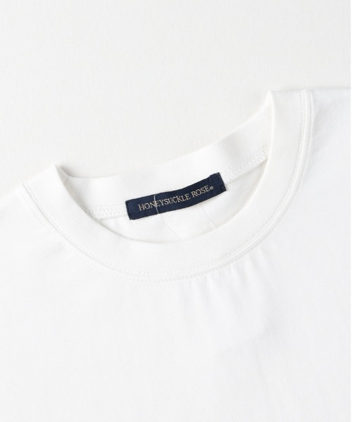 Right-on(ライトオン)の「HONEYSUCKLE ROSE(ハニーサックルローズ)【レディース】スリットロングスリーブTシャツ(Tシャツ/カットソー・レディース・オフホワイト/ブラック・S/M/L)」の4枚目の写真