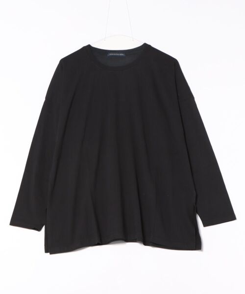 Right-on(ライトオン)の「HONEYSUCKLE ROSE(ハニーサックルローズ)【レディース】スリットロングスリーブTシャツ(Tシャツ/カットソー・レディース・オフホワイト/ブラック・S/M/L)」の7枚目の写真