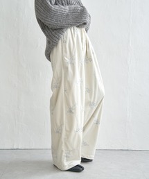 notch. | フラワーエンブロイダリーベロアパンツ(その他パンツ)