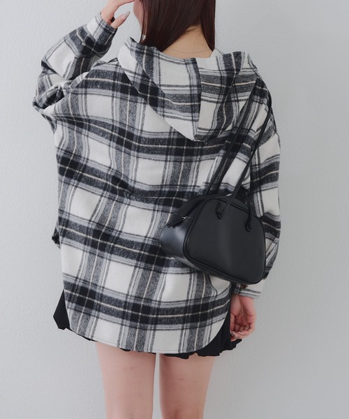 Another Branch olive des olive(アナザーブランチオリーブデオリーブ)の「リボン付チェックフードシャツ(シャツ/ブラウス・レディース・オフホワイト/ブラック/サックスブルー・FREE)」の9枚目の写真