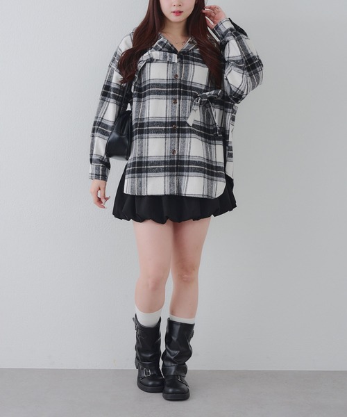 Another Branch olive des olive(アナザーブランチオリーブデオリーブ)の「リボン付チェックフードシャツ(シャツ/ブラウス・レディース・オフホワイト/ブラック/サックスブルー・FREE)」の10枚目の写真